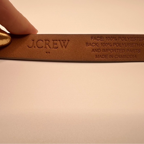 J.Crew Gold Snakeskin Skinny Belt M/L | Metallic Minimalist Belt | Classic - Picture 5 of 8